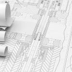 Technical drawing -  machine parts close up